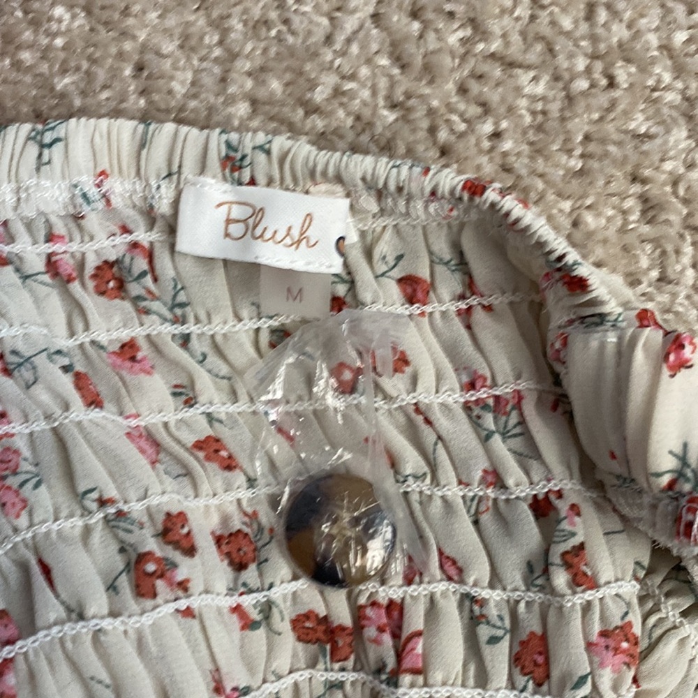 Floral Print Shirred Blouse - Picture 5 of 5